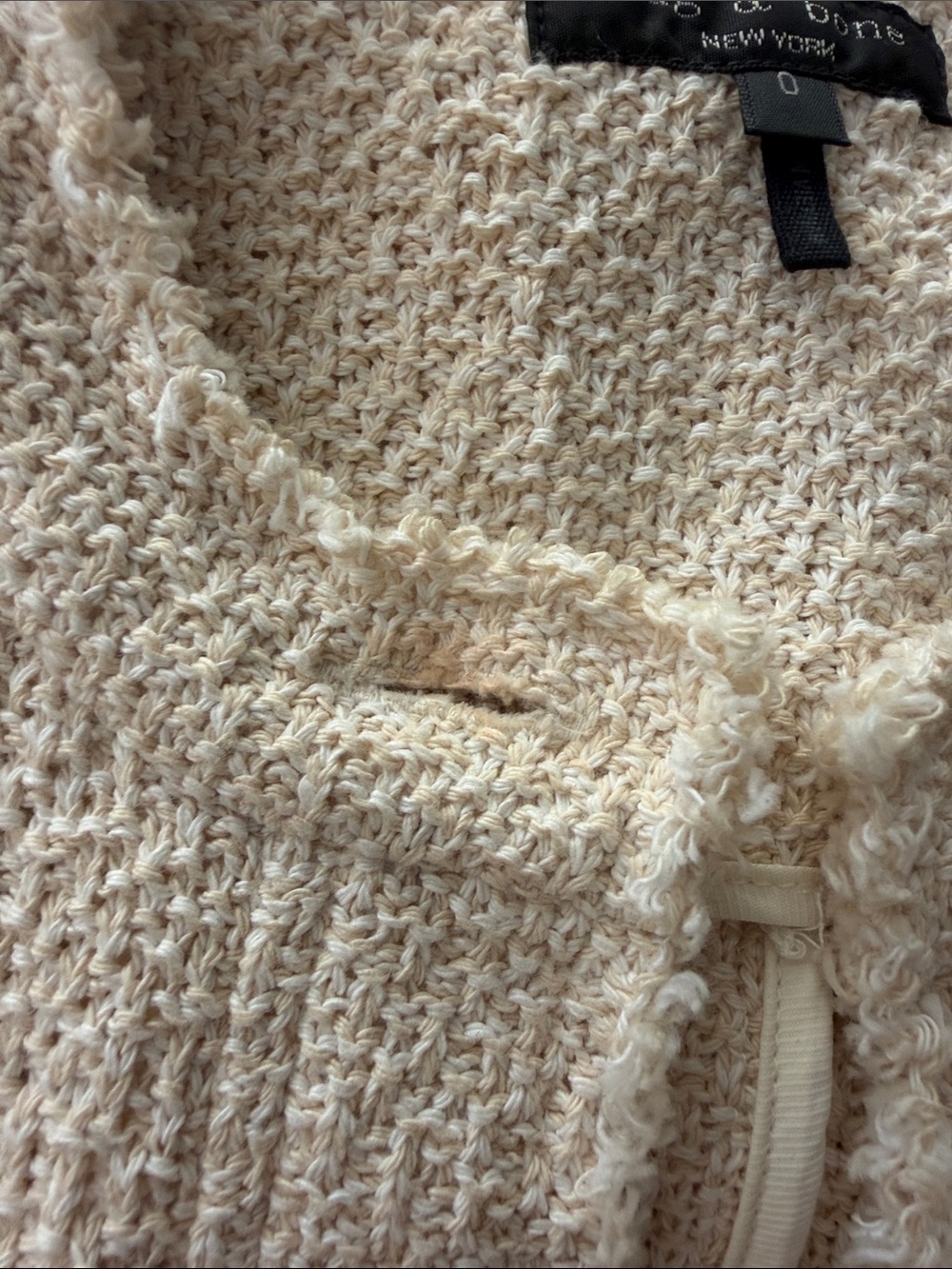 rag & bone Cream Bouclé Jacket with Gold Buttons - Picture 3 of 4